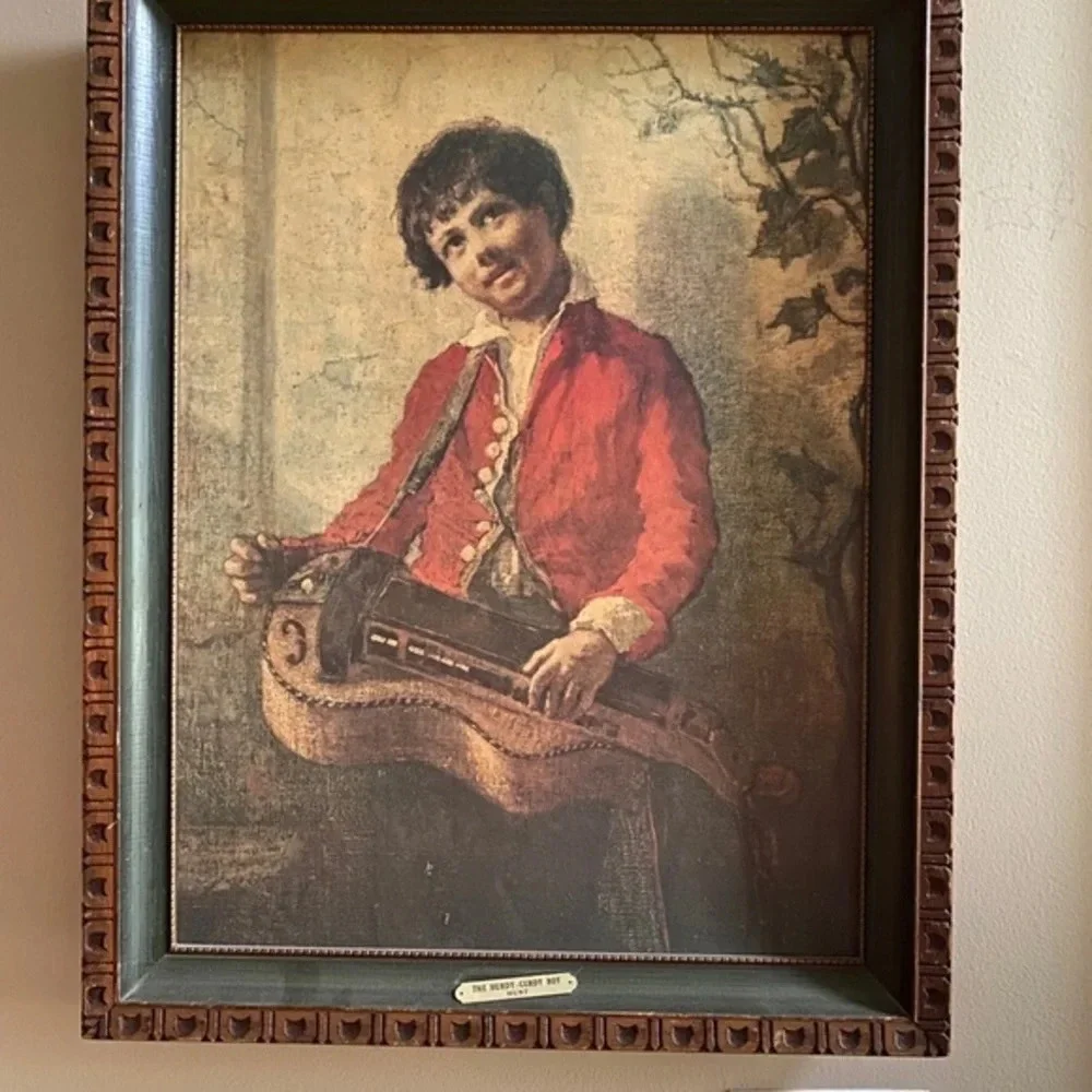 THE HURDY GURDY BOY  Vintage Print BY W.HUNT